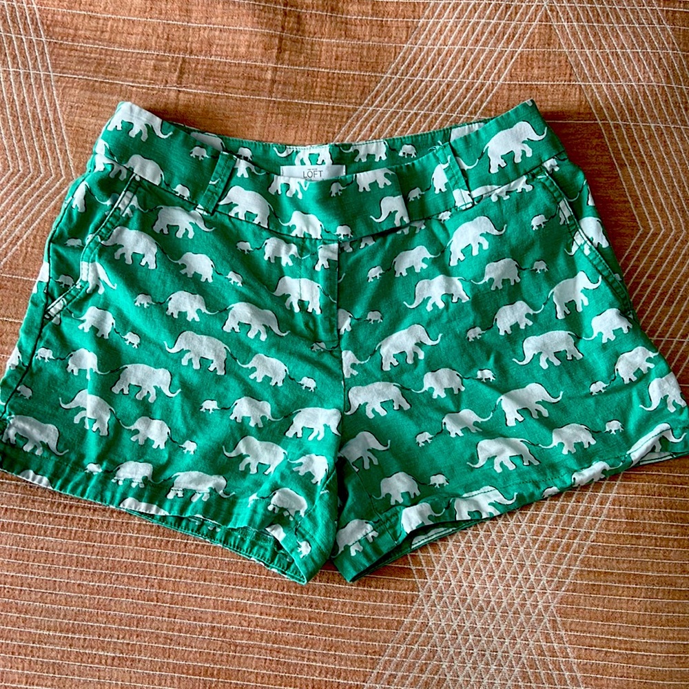 LOFT Rivera Shorts Elephant design 55%Linen